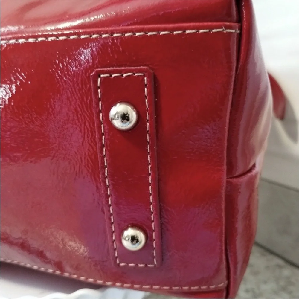 Dooney and Bourke Red Patent Leather Hobo Bag